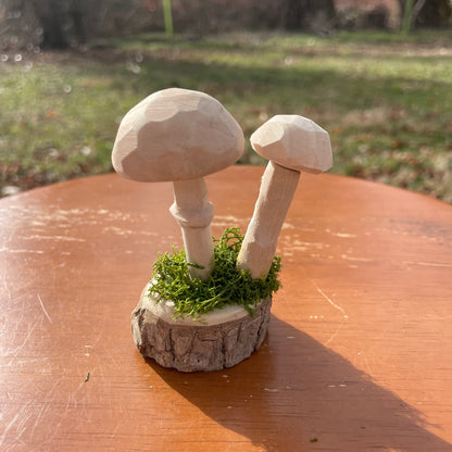 Hand Carved Mushroom Sculpture