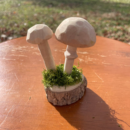 Hand Carved Mushroom Sculpture