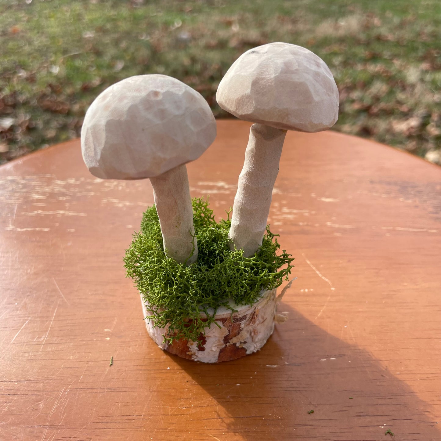 Hand Carved Mushroom Sculpture