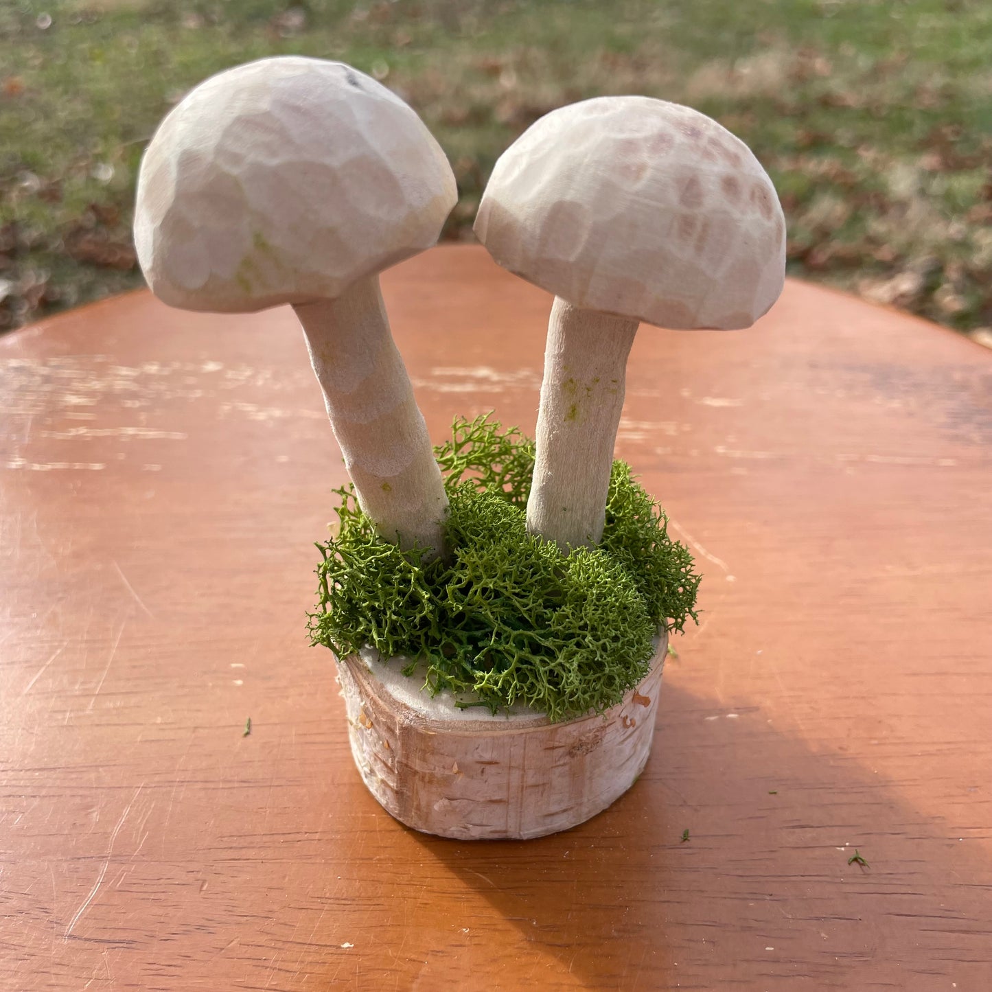 Hand Carved Mushroom Sculpture