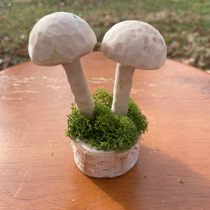 Hand Carved Mushroom Sculpture