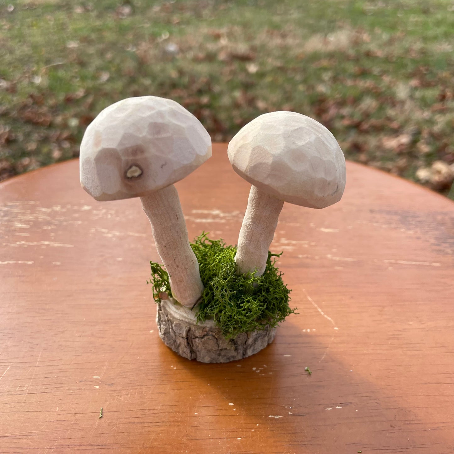 Hand Carved Mushroom Sculpture