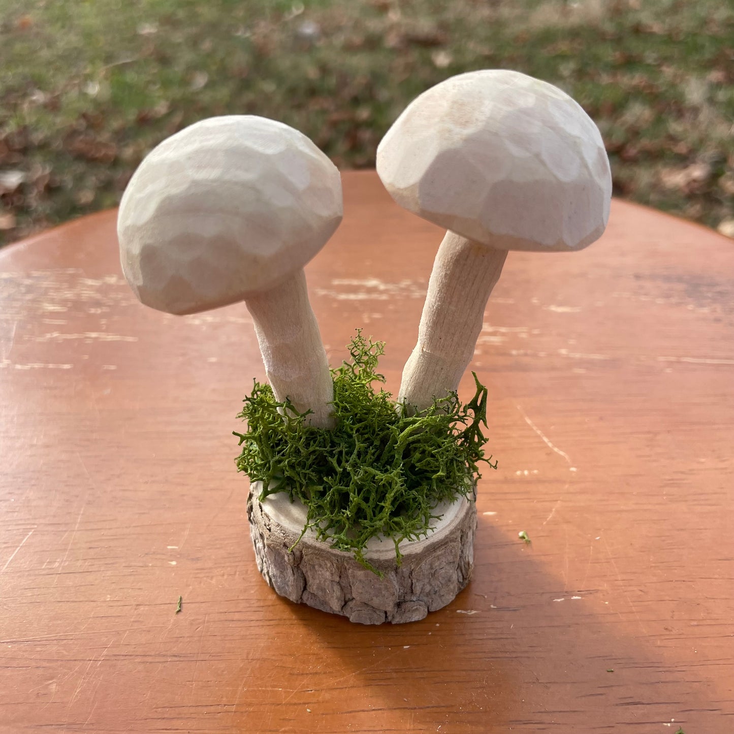 Hand Carved Mushroom Sculpture