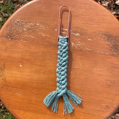 Oversized Paperclip Macrame Bookmark