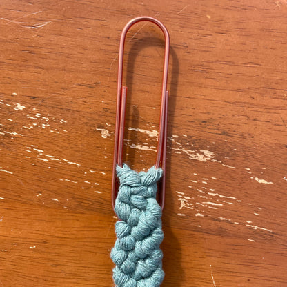 Oversized Paperclip Macrame Bookmark