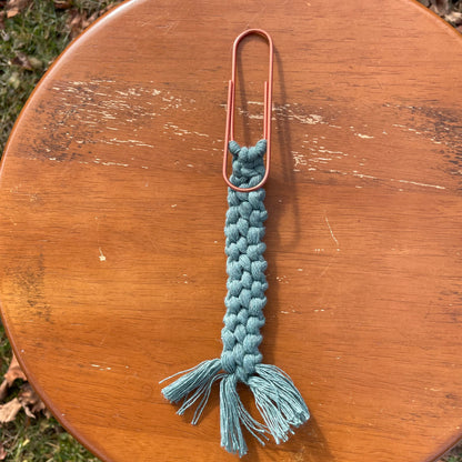 Oversized Paperclip Macrame Bookmark