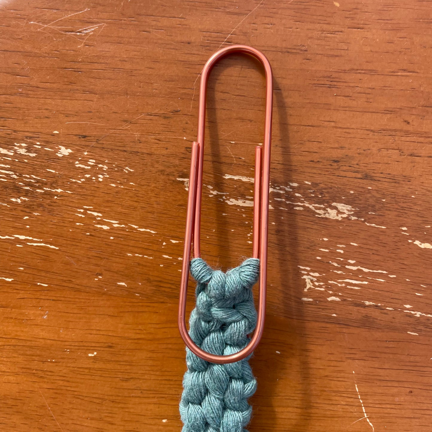 Oversized Paperclip Macrame Bookmark