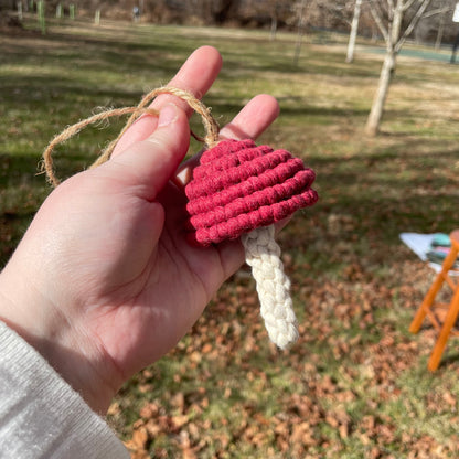 Macrame Mushroom Wall Hanging/Car Hanger/Christmas Ornament