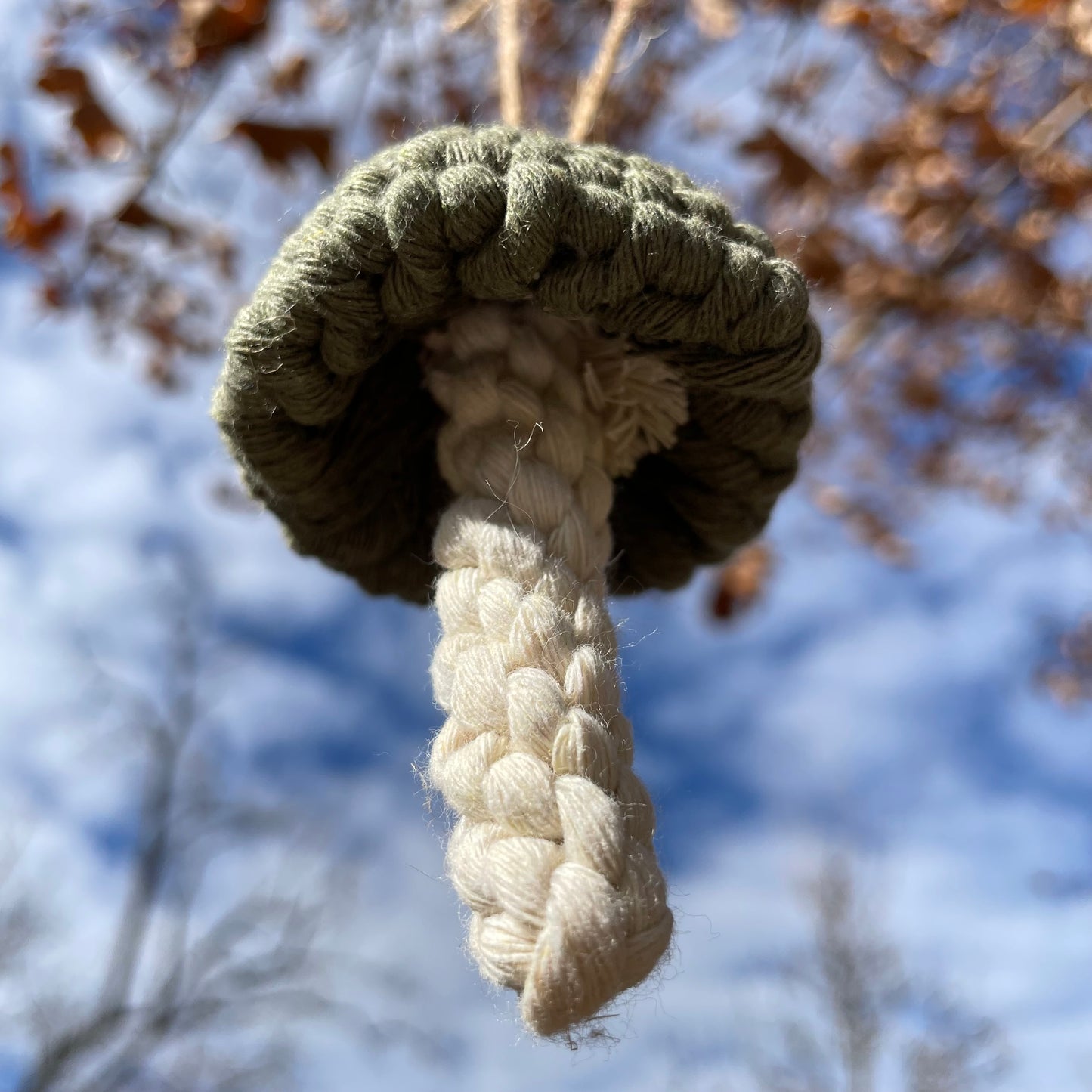 Macrame Mushroom Wall Hanging/Car Hanger/Christmas Ornament