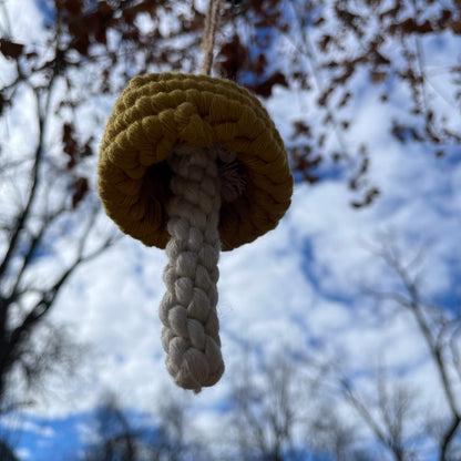 Macrame Mushroom Wall Hanging/Car Hanger/Christmas Ornament