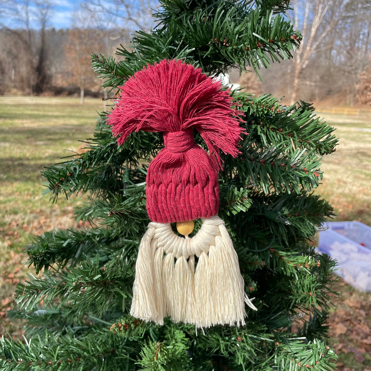 Macrame Gnome Ornament