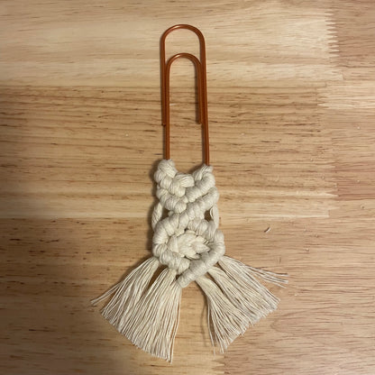 Oversized Paperclip Macrame Bookmark