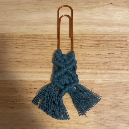 Oversized Paperclip Macrame Bookmark