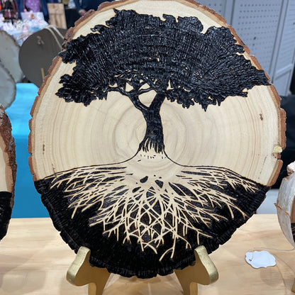 Large Wood Burned Tree of Life