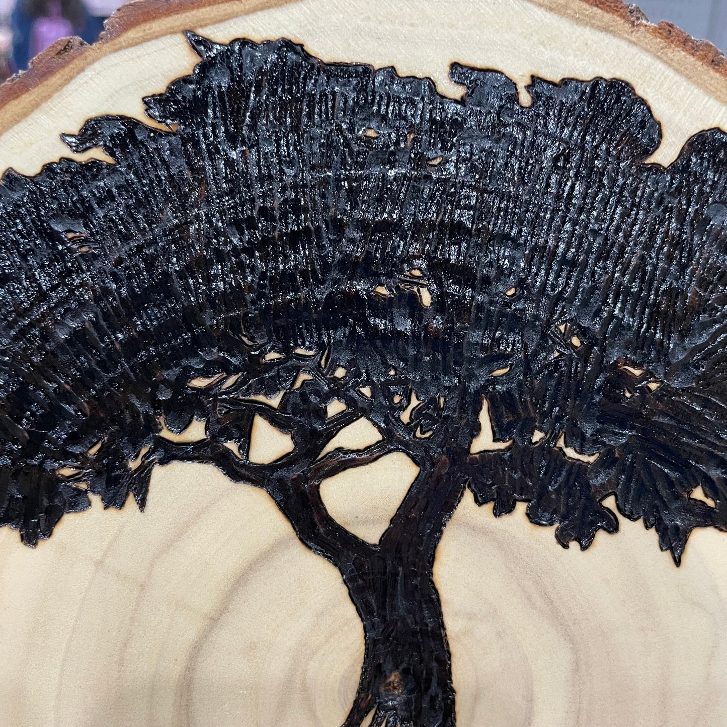 Large Wood Burned Tree of Life