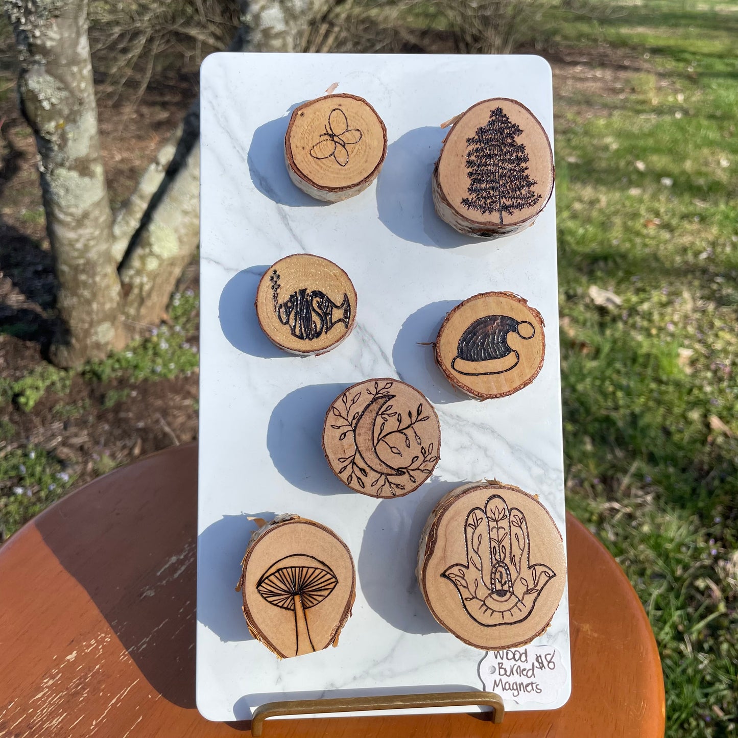 Wood Burned Magnets