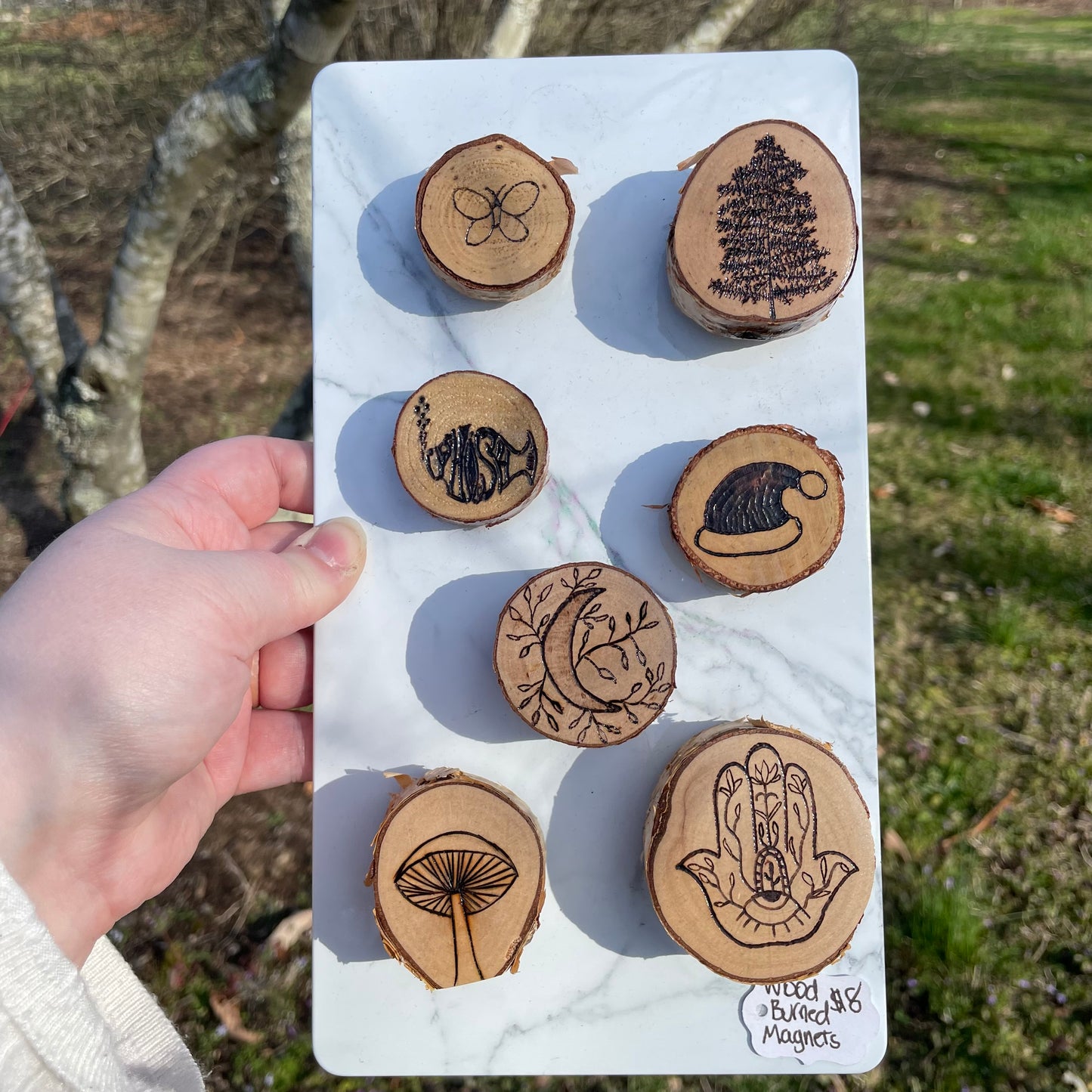 Wood Burned Magnets