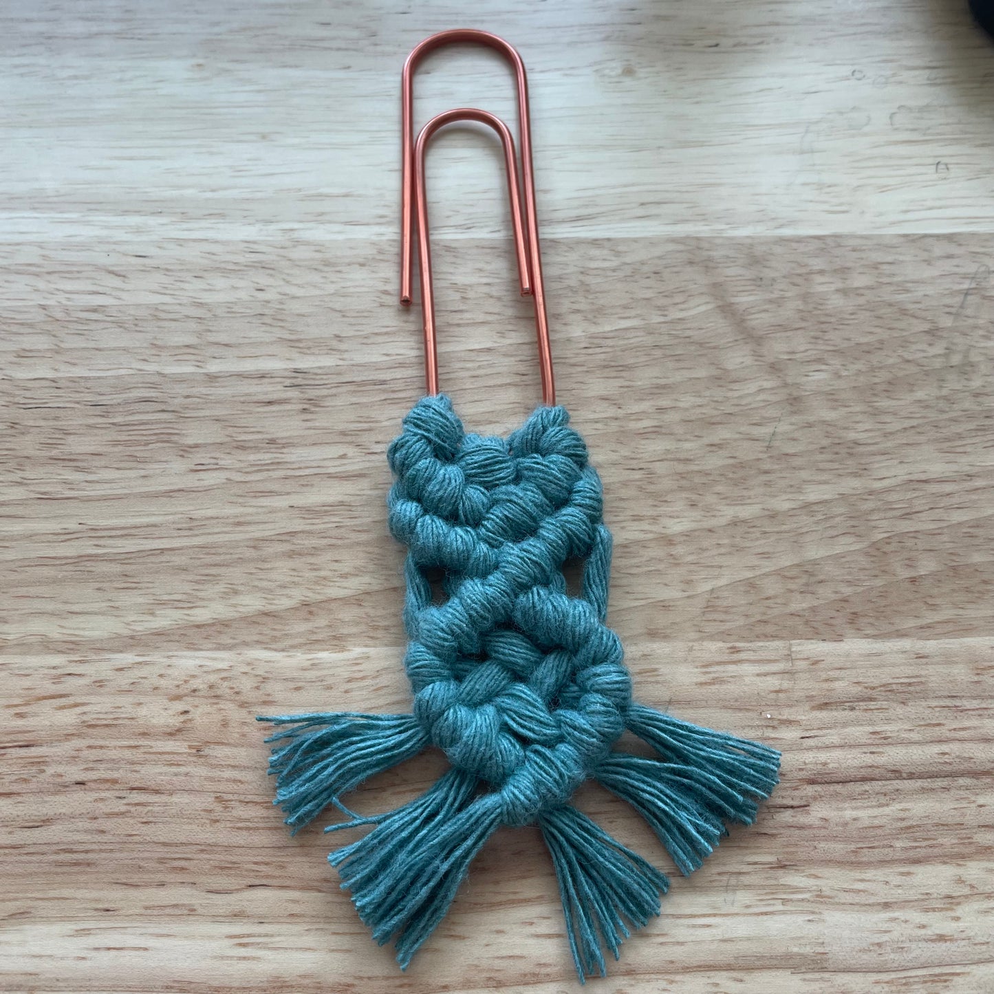 Oversized Paperclip Macrame Bookmark