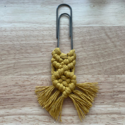 Oversized Paperclip Macrame Bookmark