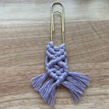 Oversized Paperclip Macrame Bookmark