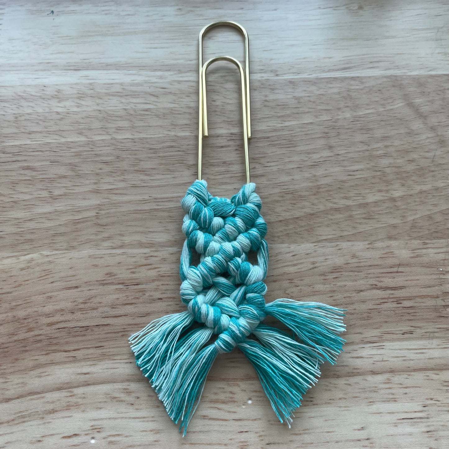 Oversized Paperclip Macrame Bookmark