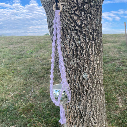 Macrame Plant Hanger with Disco Ball Planter