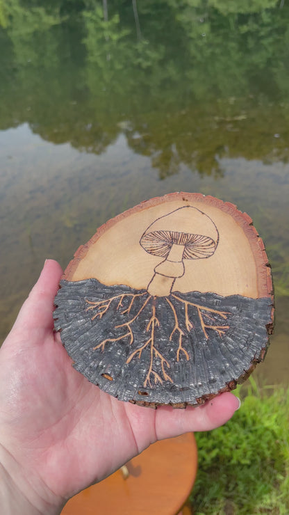 Wood Burned Mushroom